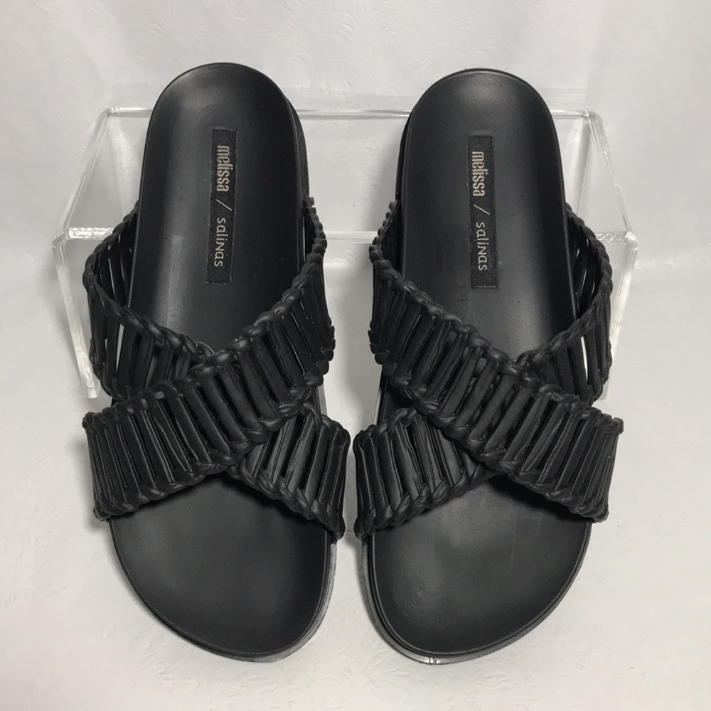 Melissa x Salinas Brand Black Cosmic II Slides Sandals  Size 6 US